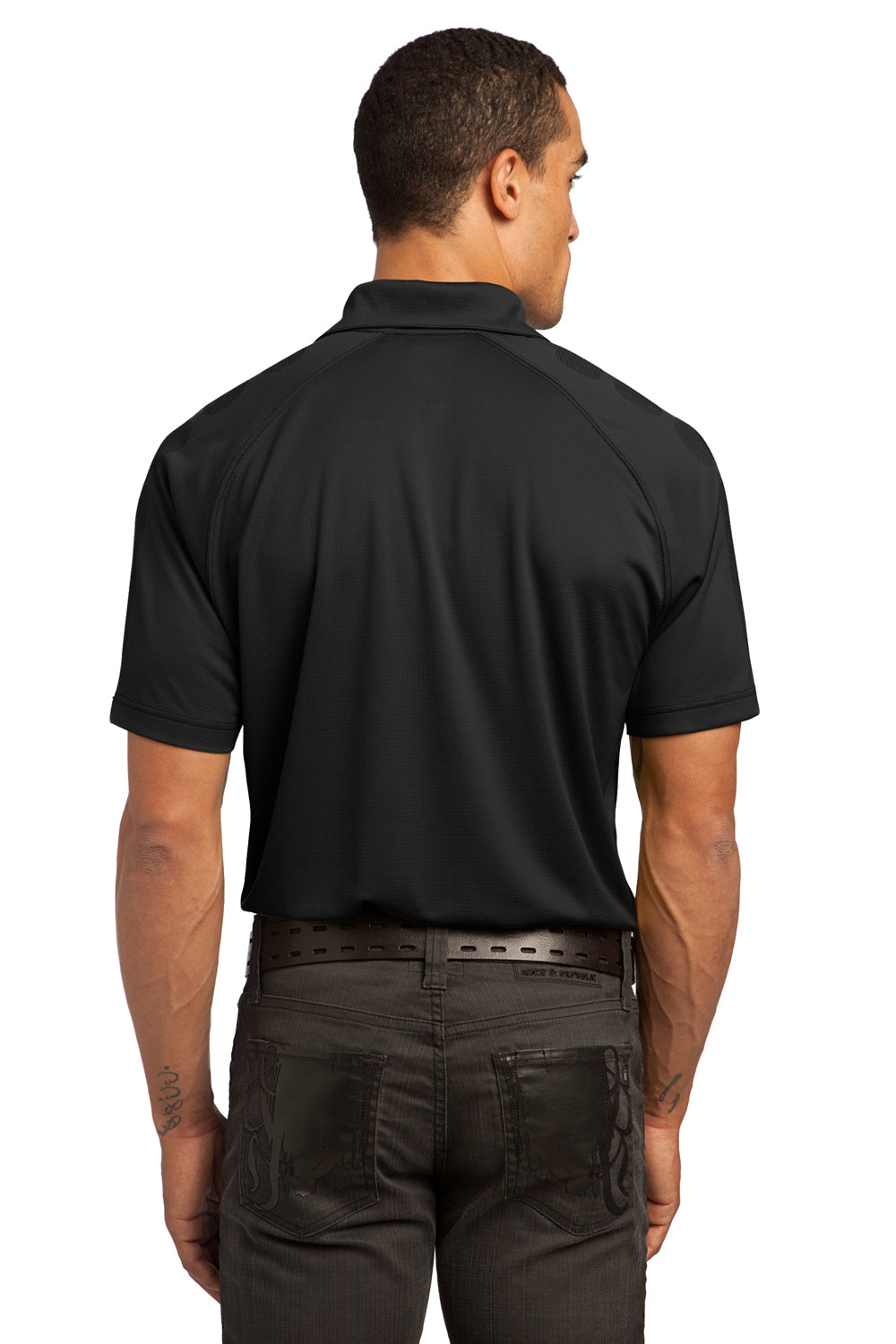 Ogio OG110 Mens Optic Moisture Wicking Short Sleeve Polo Shirt Black Back