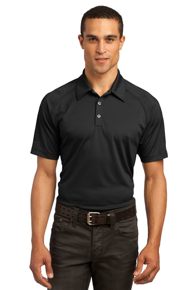 Ogio OG110 Mens Optic Moisture Wicking Short Sleeve Polo Shirt Black Front