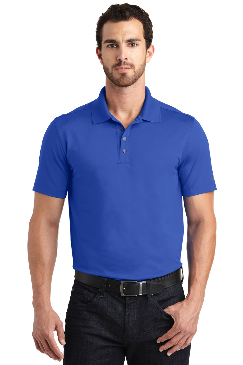 Ogio OG130 Mens Metro Moisture Wicking Short Sleeve Polo Shirt Enzyme Blue Front