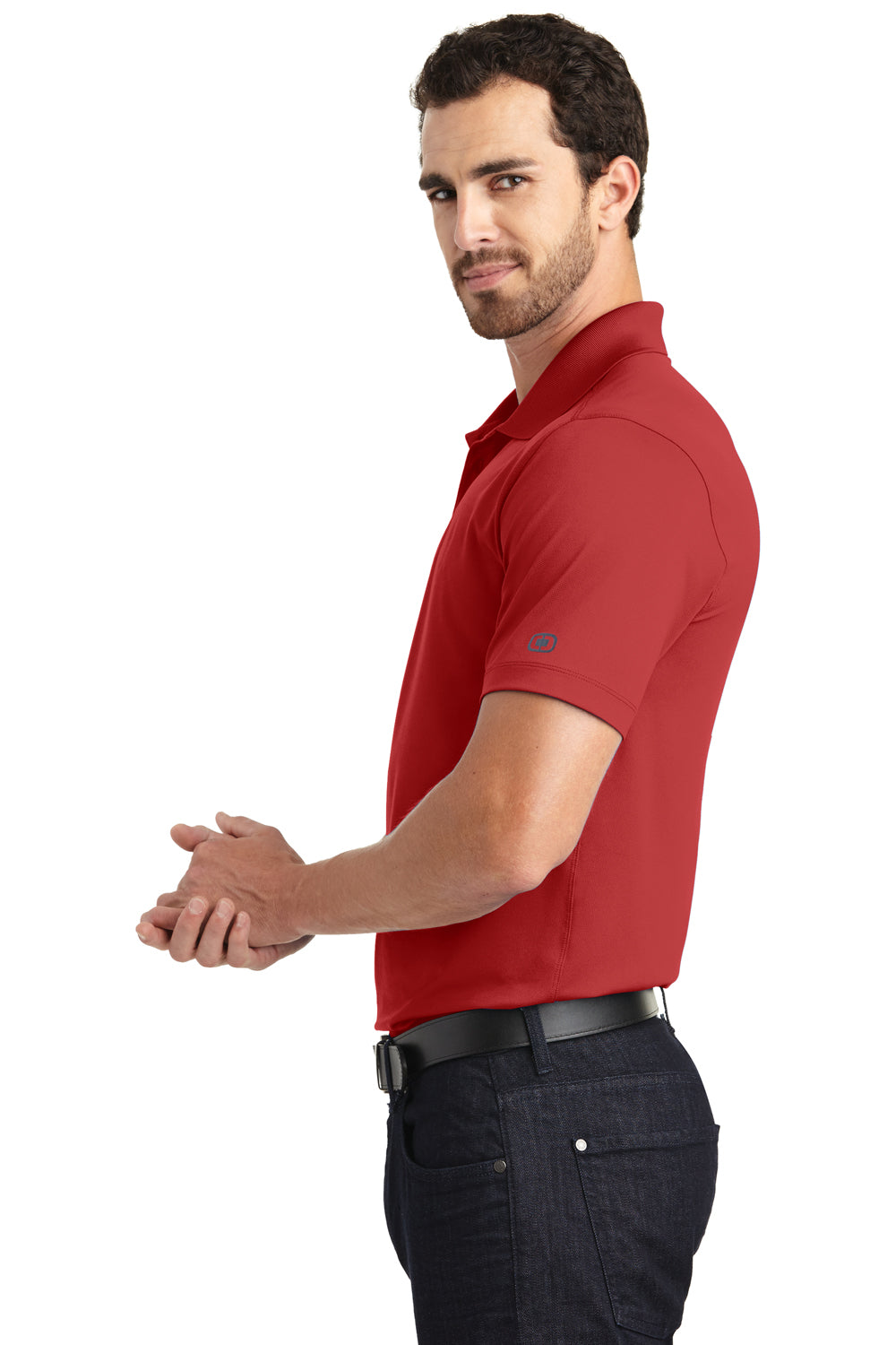 Ogio OG130 Mens Metro Moisture Wicking Short Sleeve Polo Shirt Red Side
