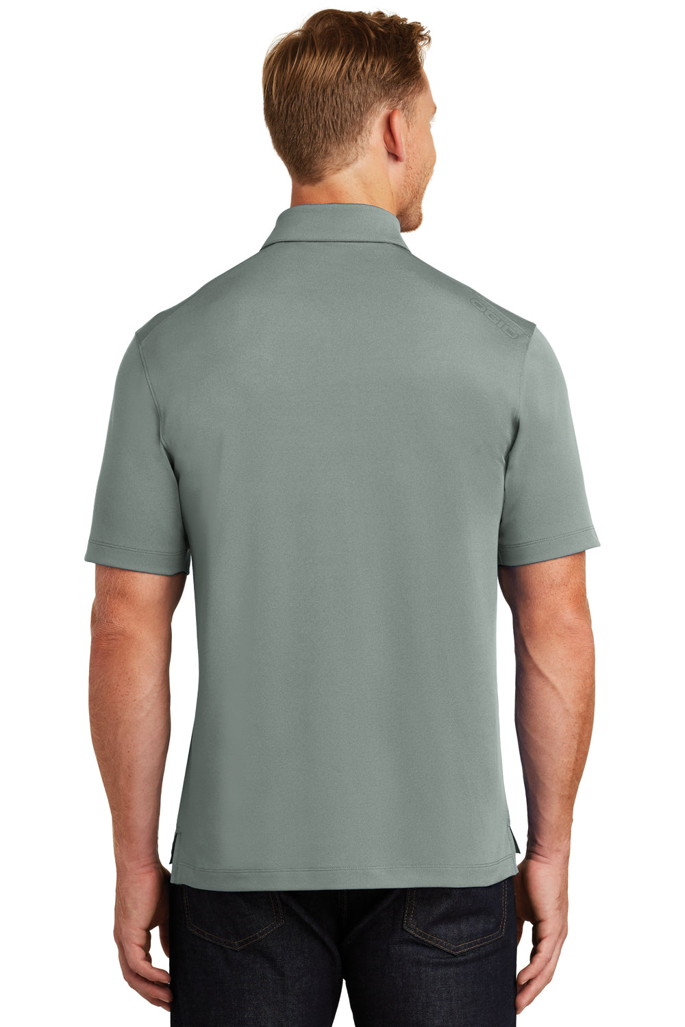 Ogio OG131 Mens Fuse Moisture Wicking Short Sleeve Polo Shirt w/ Pocket Grey Back