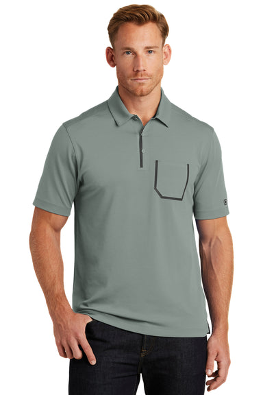 Ogio OG131 Mens Fuse Moisture Wicking Short Sleeve Polo Shirt w/ Pocket Grey Front