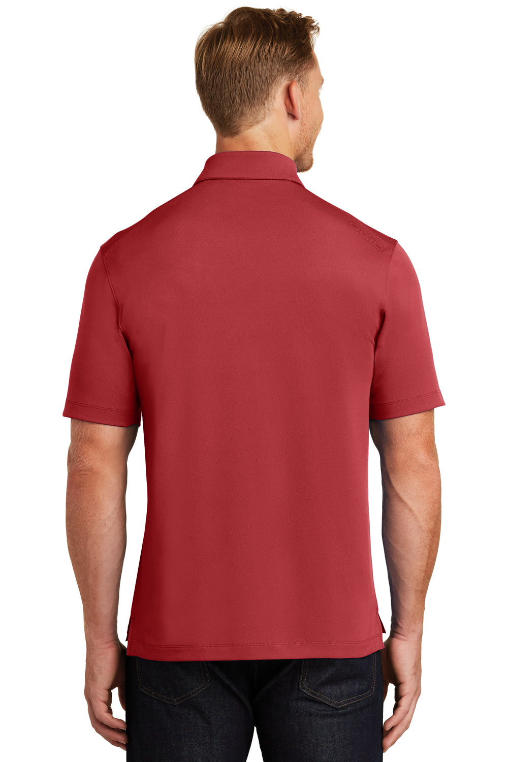 Ogio OG131 Mens Fuse Moisture Wicking Short Sleeve Polo Shirt w/ Pocket Red Back