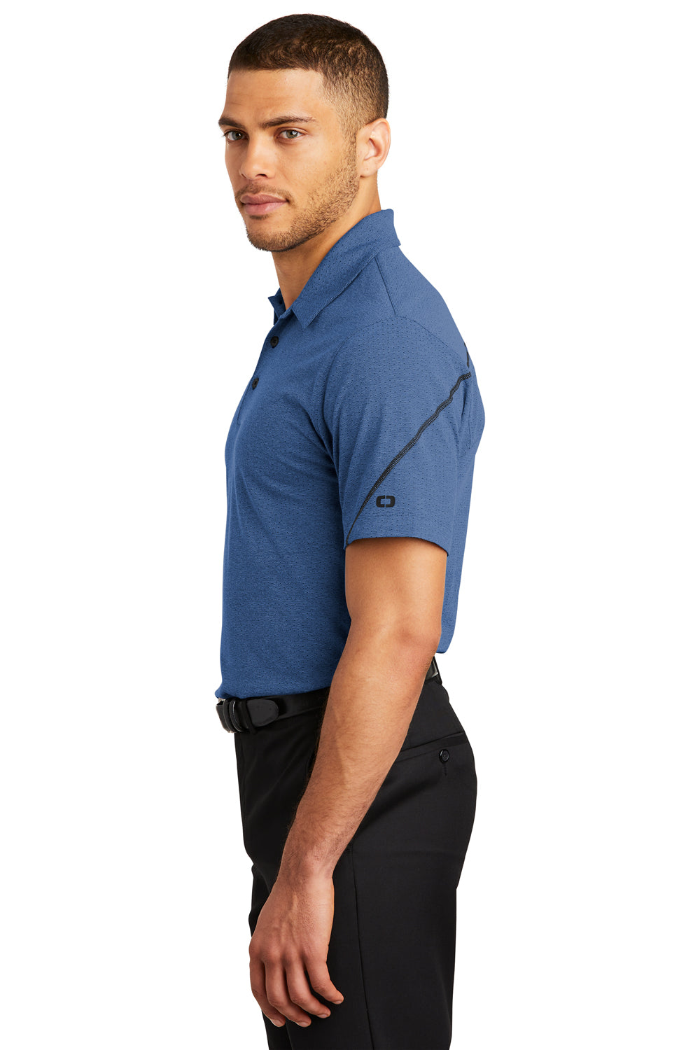 Ogio OG135 Mens Tread Moisture Wicking Short Sleeve Polo Shirt Blue Side