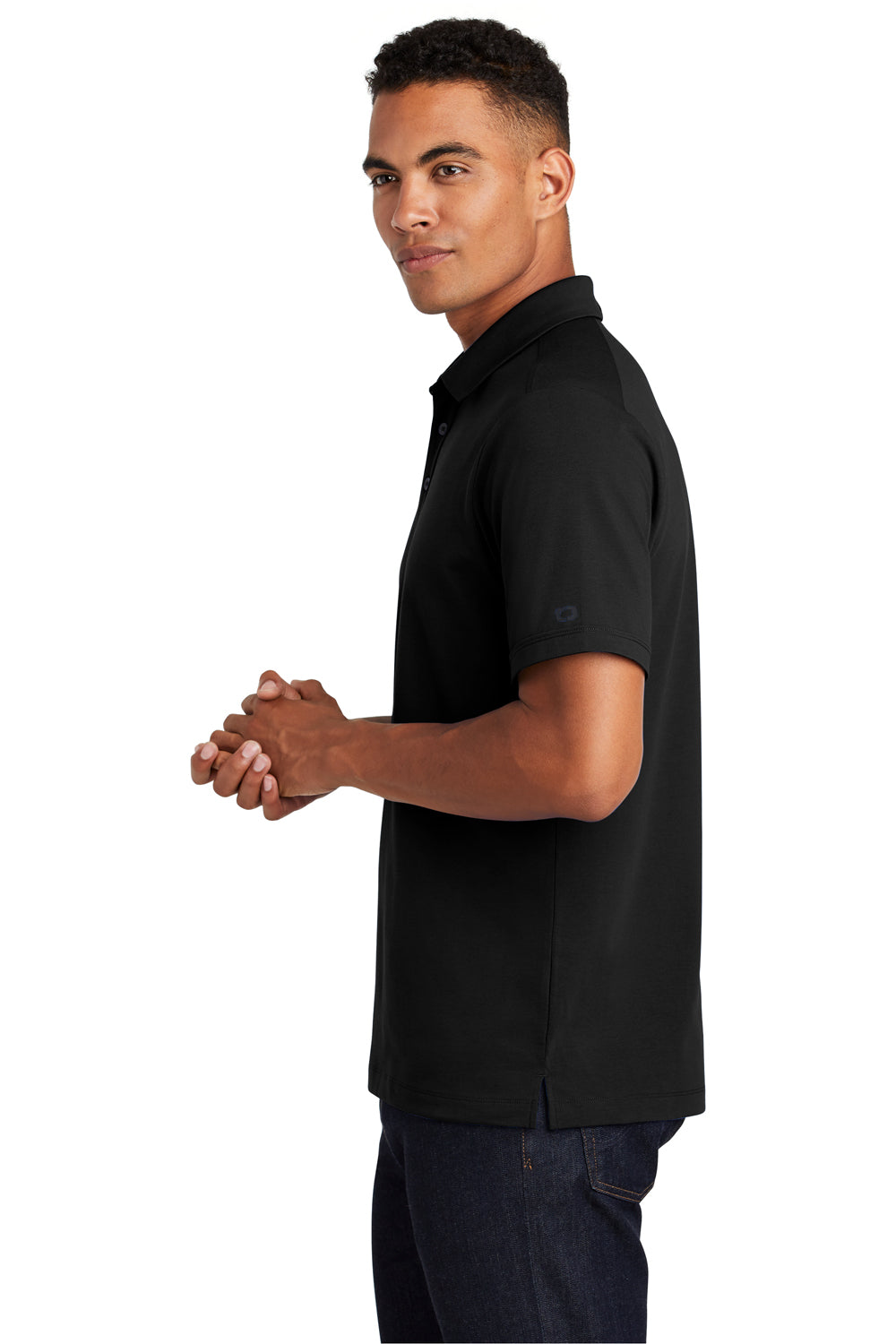 Ogio OG138 Mens Limit Moisture Wicking Short Sleeve Polo Shirt Black Side