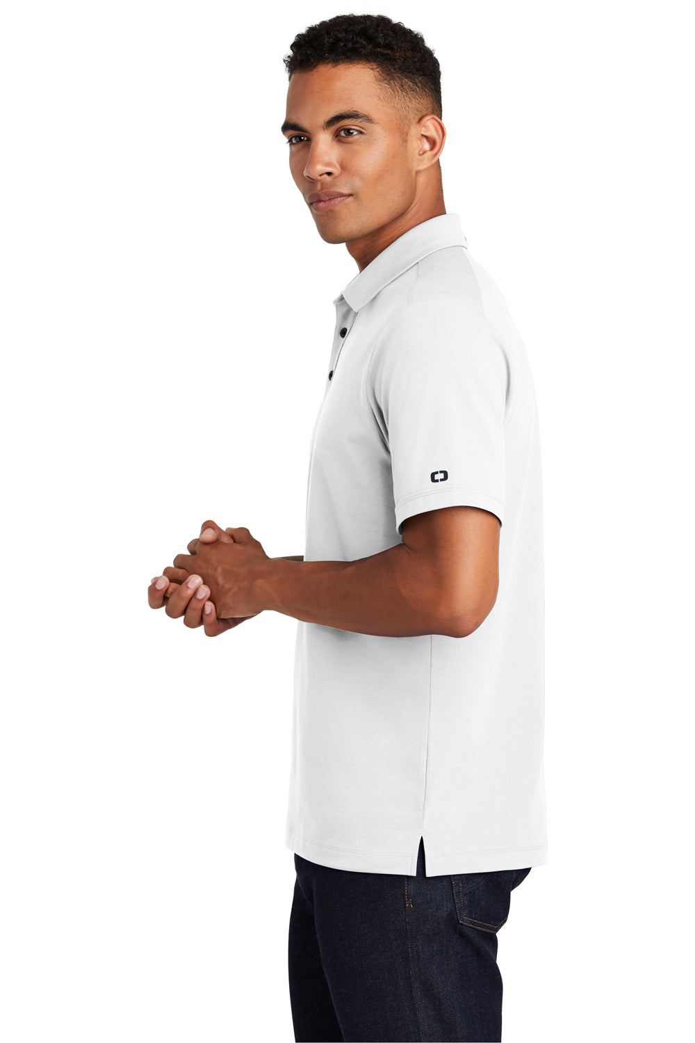 Ogio OG138 Mens Limit Moisture Wicking Short Sleeve Polo Shirt White Side