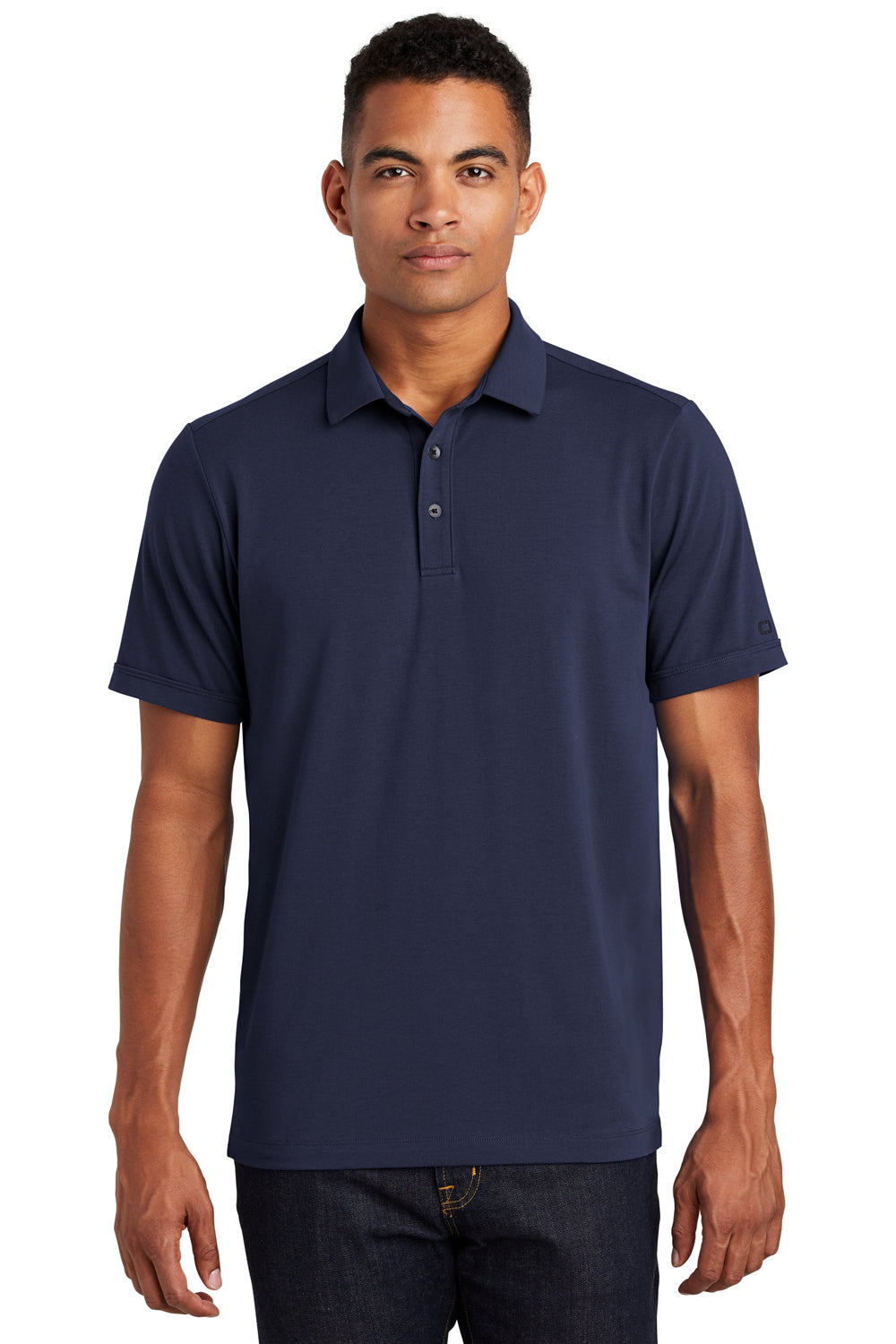 Ogio OG138 Mens Limit Moisture Wicking Short Sleeve Polo Shirt Navy Blue Front