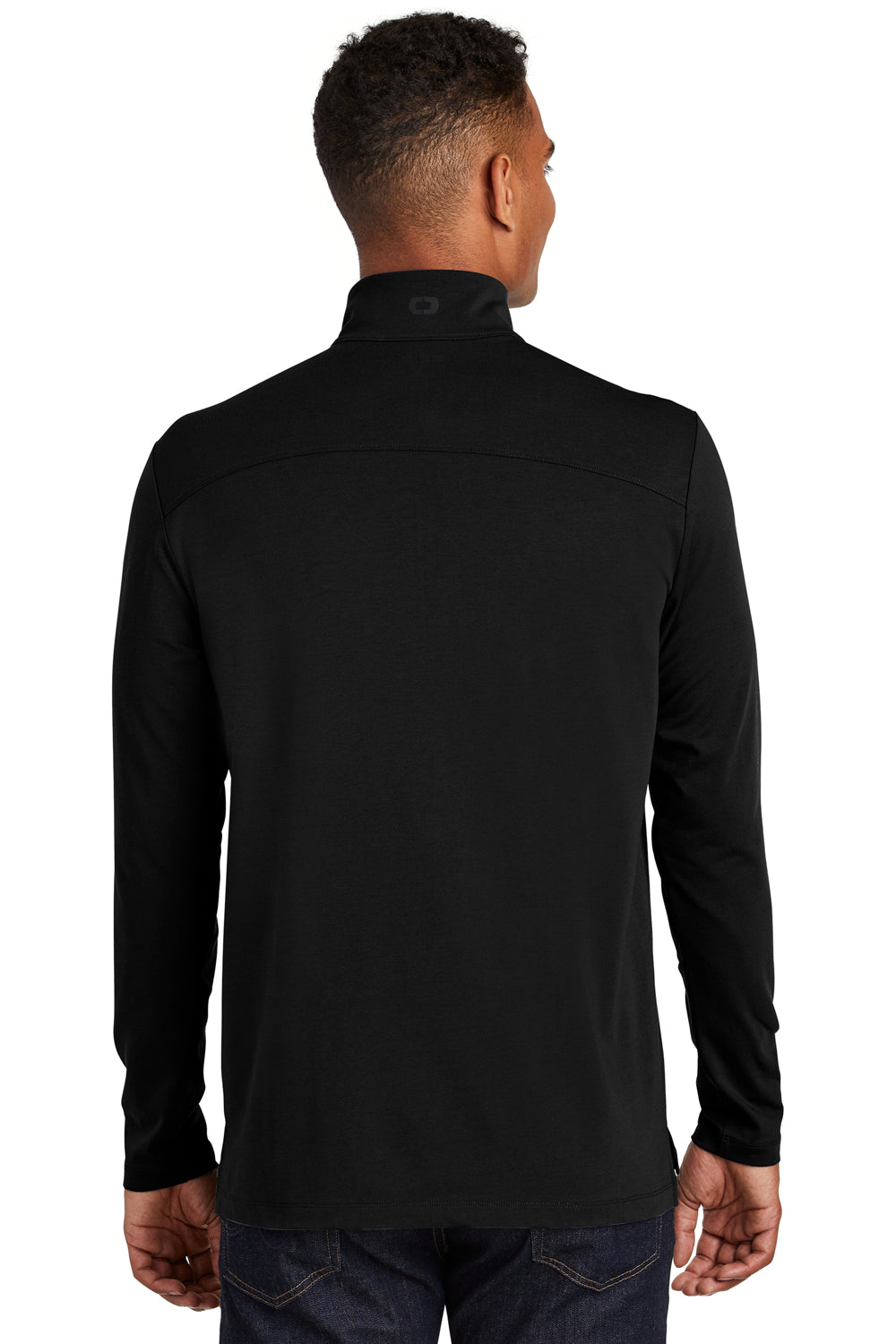 Ogio OG139 Mens Limit Moisture Wicking 1/4 Zip Sweatshirt Black Back