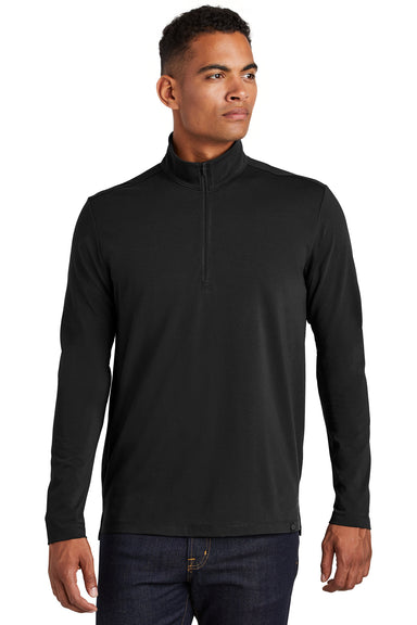 Ogio OG139 Mens Limit Moisture Wicking 1/4 Zip Sweatshirt Black Front