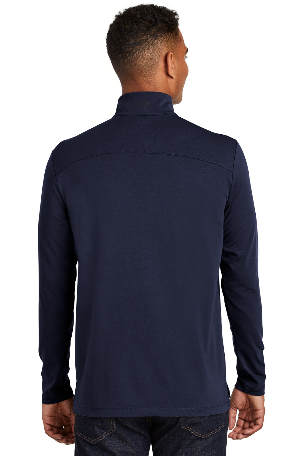 Ogio OG139 Mens Limit Moisture Wicking 1/4 Zip Sweatshirt Navy Blue Back