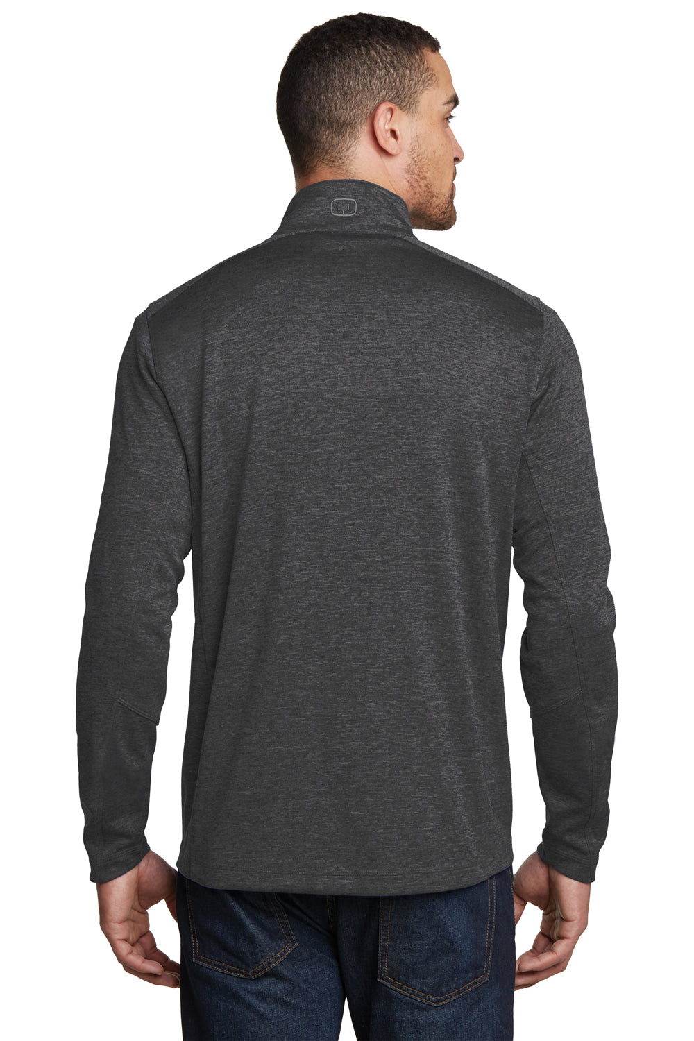 Ogio OG202 Mens Pixel Moisture Wicking 1/4 Zip Sweatshirt Black Back