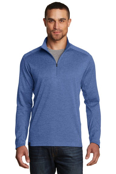 Ogio OG202 Mens Pixel Moisture Wicking 1/4 Zip Sweatshirt Blue Front