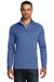 Ogio OG202 Mens Pixel Moisture Wicking 1/4 Zip Sweatshirt Blue Front