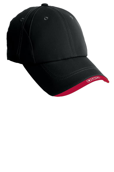Ogio OG600 Mens Adjustable Hat Black/Red Front