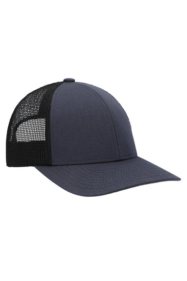 Pacific Headwear P114 Mens Low Pro Trucker Hat Graphite Grey/Black/Graphite Grey Front