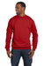 Hanes P160 Mens EcoSmart Print Pro XP Fleece Crewneck Sweatshirt Red Front