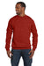 Hanes P160 EcoSmart Print Pro XP Fleece Crewneck Sweatshirt Heather Red Pepper Front