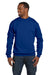 Hanes P160 Mens EcoSmart Print Pro XP Fleece Crewneck Sweatshirt Royal Blue Front