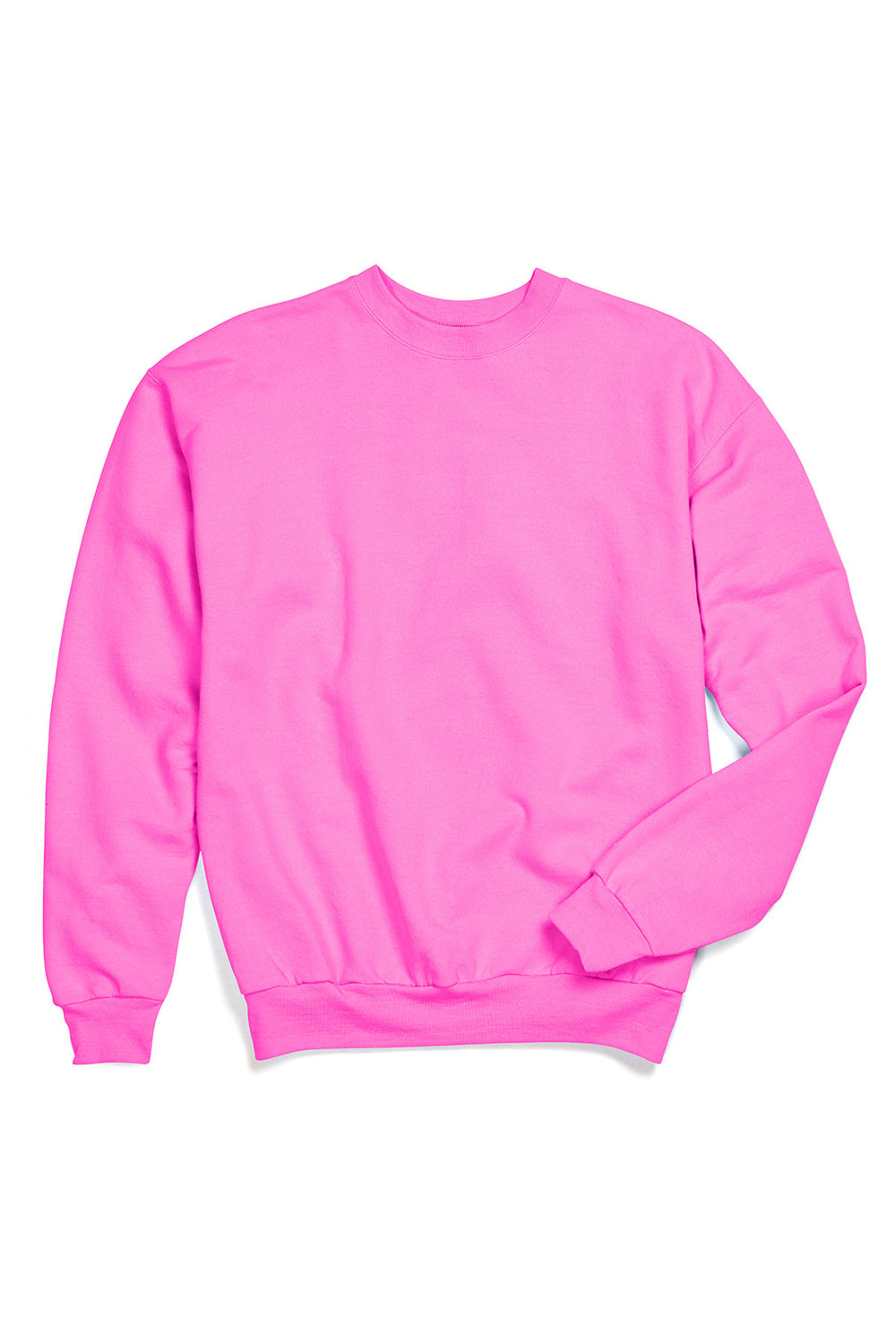 Hanes P160/P1607 Mens EcoSmart Print Pro XP Fleece Crewneck Sweatshirt Safety Pink Flat Front