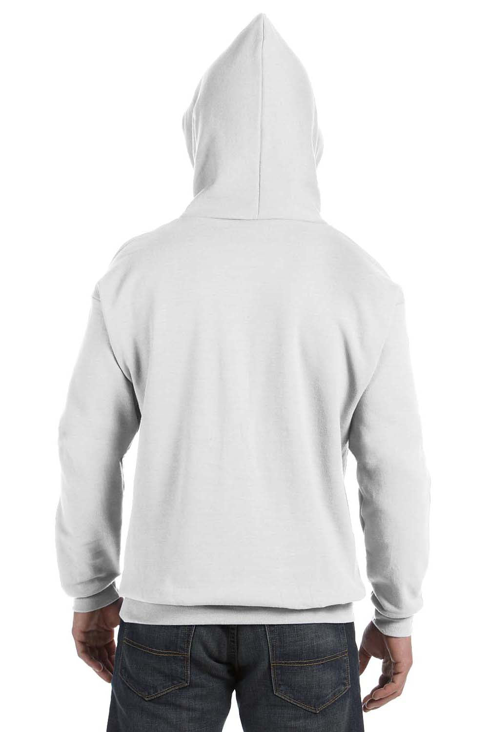 Hanes P170 Mens EcoSmart Print Pro XP Hooded Sweatshirt Hoodie White Back