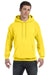 Hanes P170 Mens EcoSmart Print Pro XP Hooded Sweatshirt Hoodie Yellow Front