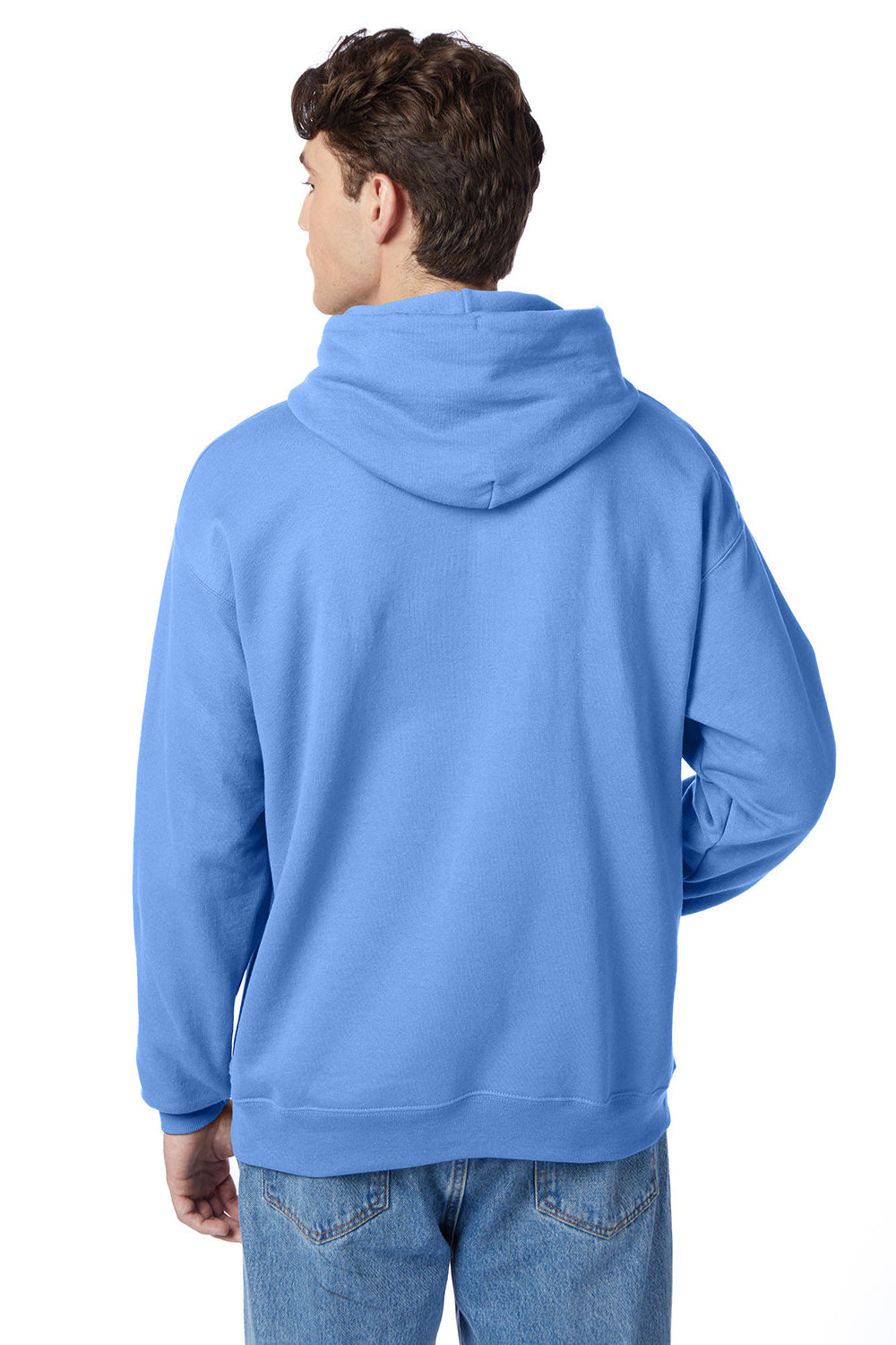 Hanes P170 Mens EcoSmart Print Pro XP Hooded Sweatshirt Hoodie Carolina Blue Back