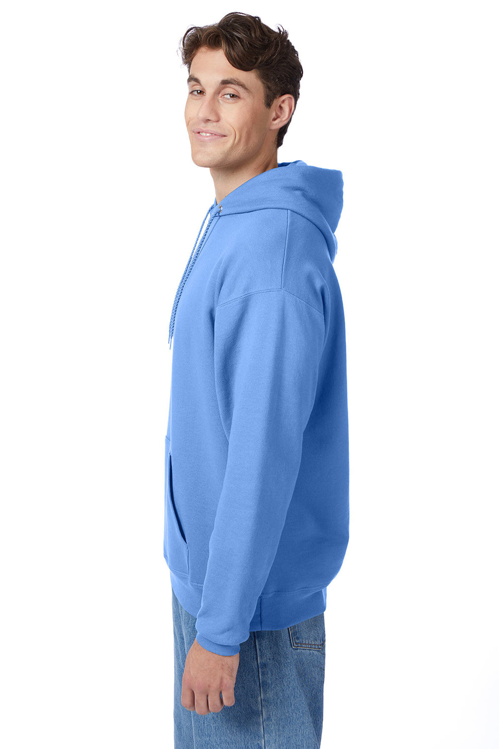 Hanes P170 Mens EcoSmart Print Pro XP Hooded Sweatshirt Hoodie Carolina Blue SIde