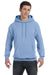 Hanes P170 Mens EcoSmart Print Pro XP Hooded Sweatshirt Hoodie Light Blue Front