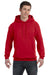 Hanes P170 Mens EcoSmart Print Pro XP Hooded Sweatshirt Hoodie Red Front
