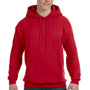 Hanes Mens EcoSmart Print Pro XP Pill Resistant Hooded Sweatshirt Hoodie - Deep Red