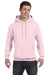 Hanes P170 Mens EcoSmart Print Pro XP Hooded Sweatshirt Hoodie Pale Pink Front
