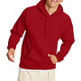 Hanes Mens EcoSmart Print Pro XP Pill Resistant Hooded Sweatshirt Hoodie - Heather Pepper Red - Closeout