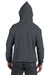 Hanes P170 Mens EcoSmart Print Pro XP Hooded Sweatshirt Hoodie Heather Charcoal Grey Back