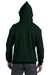 Hanes P170 Mens EcoSmart Print Pro XP Hooded Sweatshirt Hoodie Forest Green Back