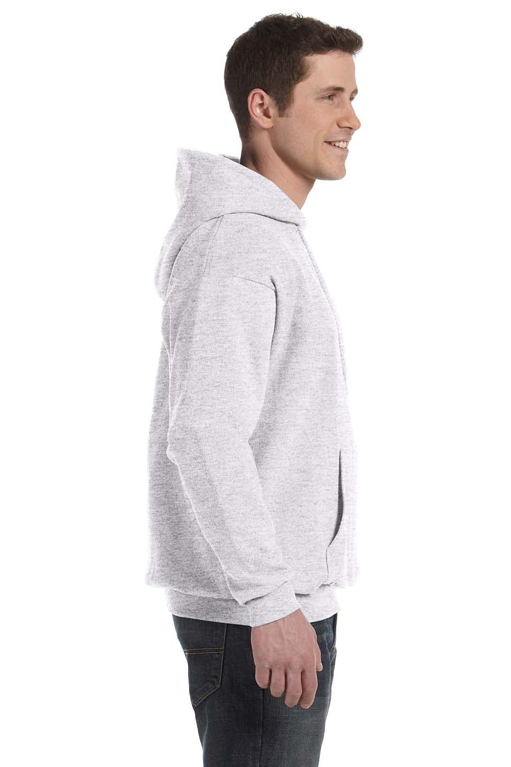 Hanes P170 Mens EcoSmart Print Pro XP Hooded Sweatshirt Hoodie Ash Grey Side