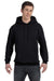 Hanes P170 Mens EcoSmart Print Pro XP Hooded Sweatshirt Hoodie Black Front