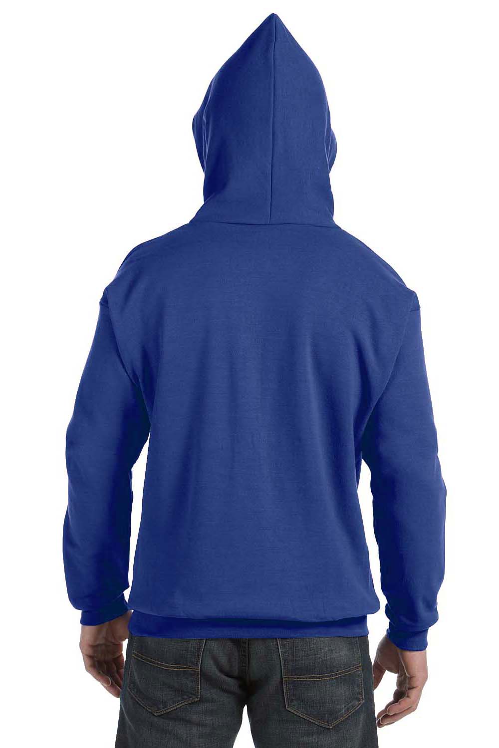 Hanes P170 Mens EcoSmart Print Pro XP Hooded Sweatshirt Hoodie Royal Blue Back