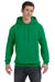 Hanes P170 Mens EcoSmart Print Pro XP Hooded Sweatshirt Hoodie Kelly Green Front