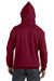 Hanes P170 Mens EcoSmart Print Pro XP Hooded Sweatshirt Hoodie Cardinal Red Back