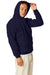 Hanes P170 Mens EcoSmart Print Pro XP Hooded Sweatshirt Hoodie Athletic Navy Blue SIde