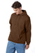 Hanes P170 Mens EcoSmart Print Pro XP Hooded Sweatshirt Hoodie Army Brown 3Q