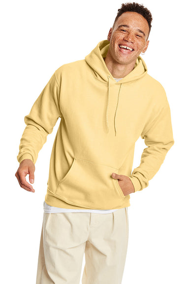 Hanes P170 Mens EcoSmart Print Pro XP Hooded Sweatshirt Hoodie Athletic Gold Front