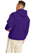 Hanes P170 Mens EcoSmart Print Pro XP Hooded Sweatshirt Hoodie Athletic Purple Back