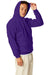 Hanes P170 Mens EcoSmart Print Pro XP Hooded Sweatshirt Hoodie Athletic Purple SIde