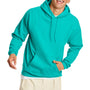 Hanes Mens EcoSmart Print Pro XP Pill Resistant Hooded Sweatshirt Hoodie - Athletic Teal Green