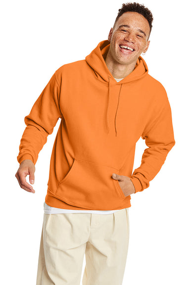 Hanes P170 Mens EcoSmart Print Pro XP Hooded Sweatshirt Hoodie Tennessee Orange Front