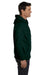 Hanes P180 Mens EcoSmart Print Pro XP Full Zip Hooded Sweatshirt Hoodie Forest Green Side