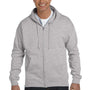 Hanes Mens EcoSmart Print Pro XP Pill Resistant Full Zip Hooded Sweatshirt Hoodie - Light Steel Grey
