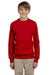 Hanes P360 Youth EcoSmart Print Pro XP Fleece Crewneck Sweatshirt Red Front