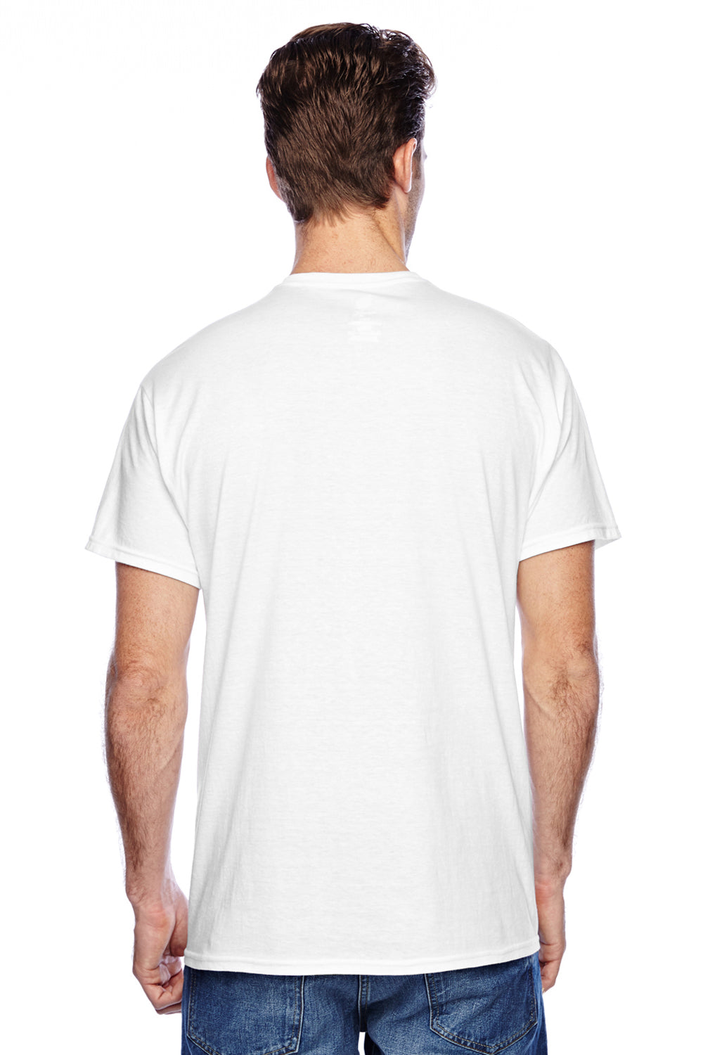 Hanes P4200 Mens X-Temp Moisture Wicking Short Sleeve Crewneck T-Shirt White Back